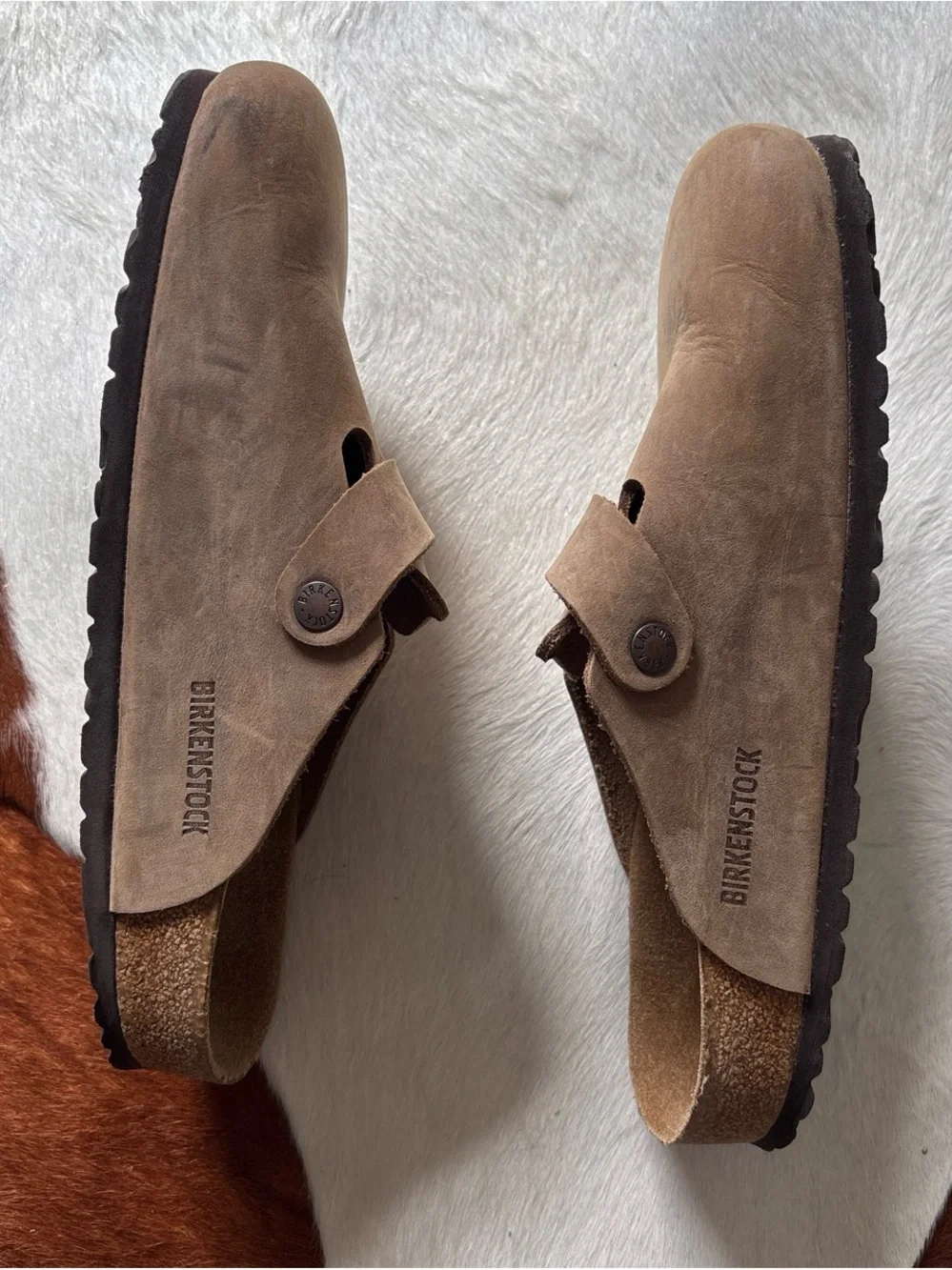 Birkenstock Brown Suede Clog with Buckle